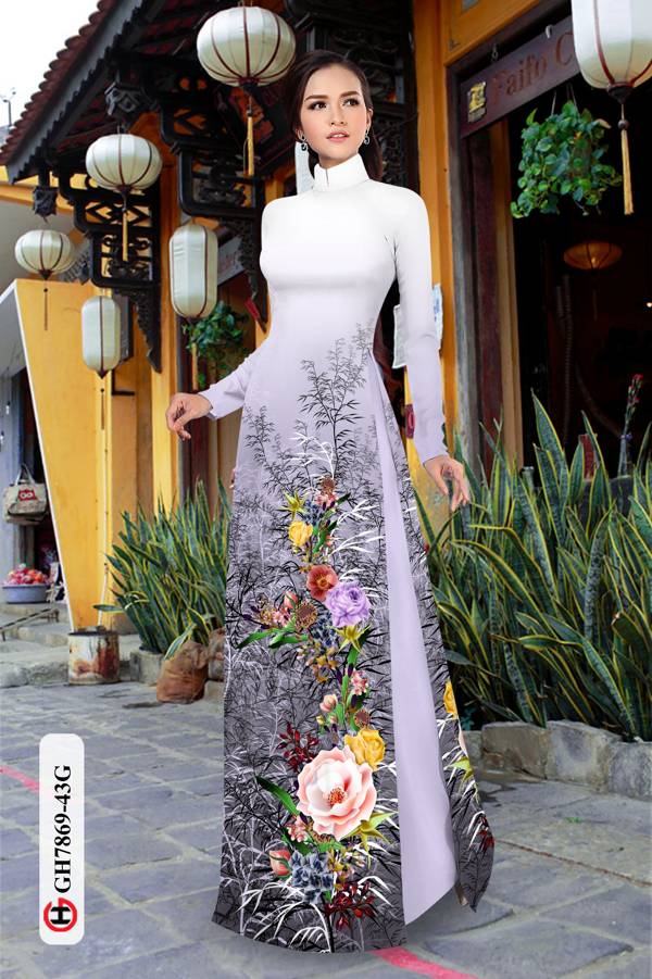 Vải Áo Dài Hoa Hồng thiết kế 2021 AD GH7869 42 Vải Áo Dài Hoa Hồng thiết kế 2021 AD GH7869