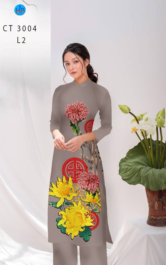 Vải Áo Dài Hoa Cúc thiết kế 2021 AD CT3004 48 Vải Áo Dài Hoa Cúc thiết kế 2021 AD CT3004