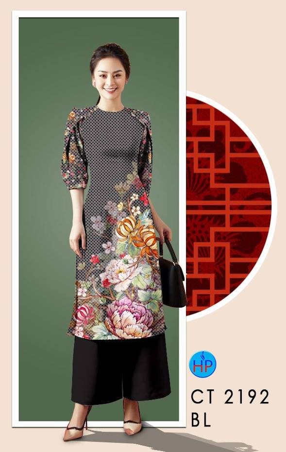 Vải Áo Dài Hoa In 3D thiết kế 2021 AD CT2192 41 Vải Áo Dài Hoa In 3D thiết kế 2021 AD CT2192
