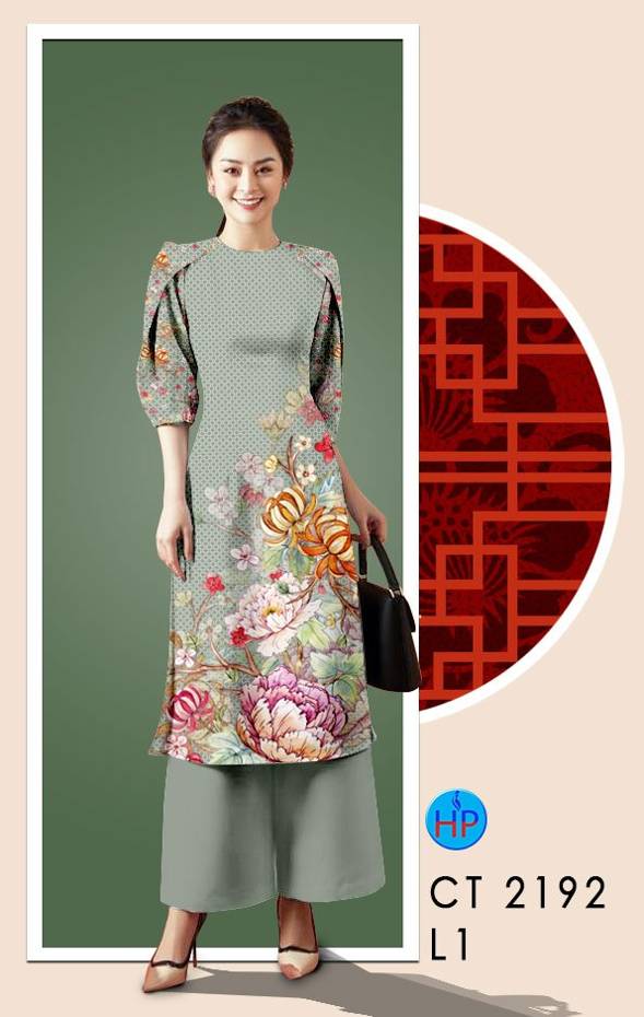 Vải Áo Dài Hoa In 3D thiết kế 2021 AD CT2192 38 Vải Áo Dài Hoa In 3D thiết kế 2021 AD CT2192