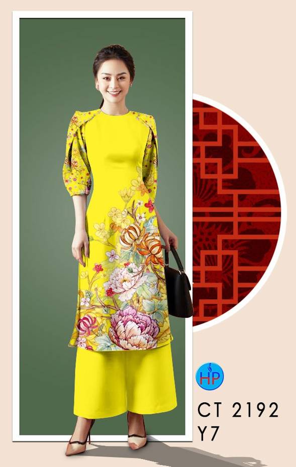 Vải Áo Dài Hoa In 3D thiết kế 2021 AD CT2192 44 Vải Áo Dài Hoa In 3D thiết kế 2021 AD CT2192