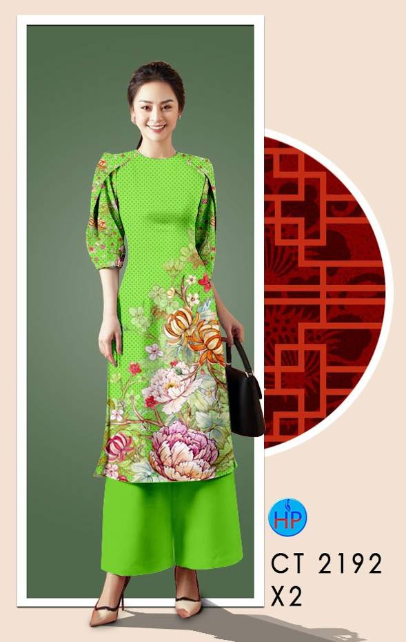 Vải Áo Dài Hoa In 3D thiết kế 2021 AD CT2192 46 Vải Áo Dài Hoa In 3D thiết kế 2021 AD CT2192