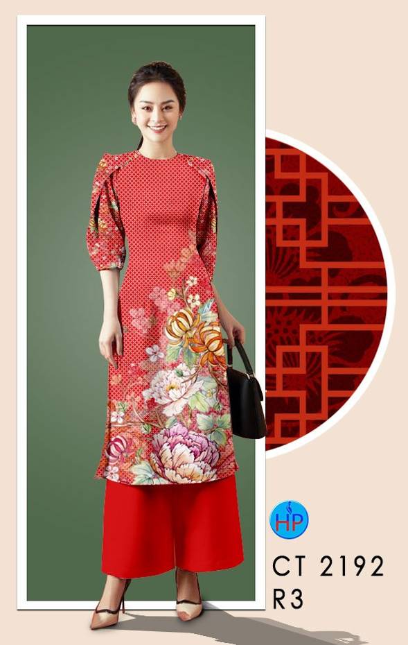 Vải Áo Dài Hoa In 3D thiết kế 2021 AD CT2192 50 Vải Áo Dài Hoa In 3D thiết kế 2021 AD CT2192