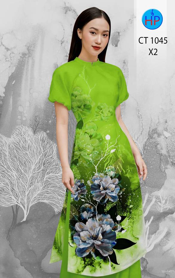 Vải Áo Dài Hoa In 3D thiết kế 2021 AD CT1045 36 Vải Áo Dài Hoa In 3D thiết kế 2021 AD CT1045