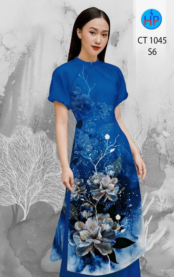 Vải Áo Dài Hoa In 3D thiết kế 2021 AD CT1045 39 Vải Áo Dài Hoa In 3D thiết kế 2021 AD CT1045