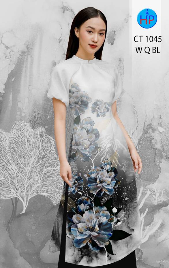 Vải Áo Dài Hoa In 3D thiết kế 2021 AD CT1045 38 Vải Áo Dài Hoa In 3D thiết kế 2021 AD CT1045