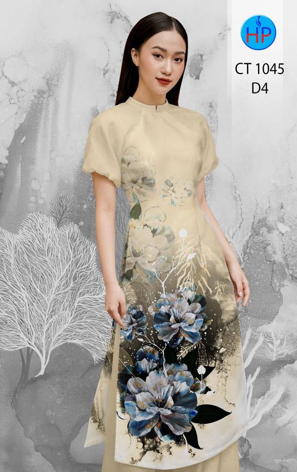 Vải Áo Dài Hoa In 3D thiết kế 2021 AD CT1045 42 Vải Áo Dài Hoa In 3D thiết kế 2021 AD CT1045