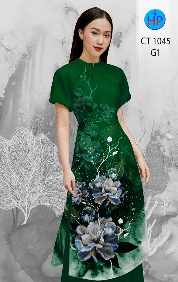 Vải Áo Dài Hoa In 3D thiết kế 2021 AD CT1045 41 Vải Áo Dài Hoa In 3D thiết kế 2021 AD CT1045