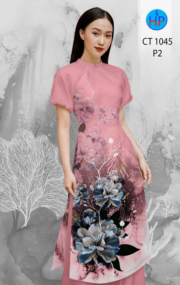 Vải Áo Dài Hoa In 3D thiết kế 2021 AD CT1045 47 Vải Áo Dài Hoa In 3D thiết kế 2021 AD CT1045