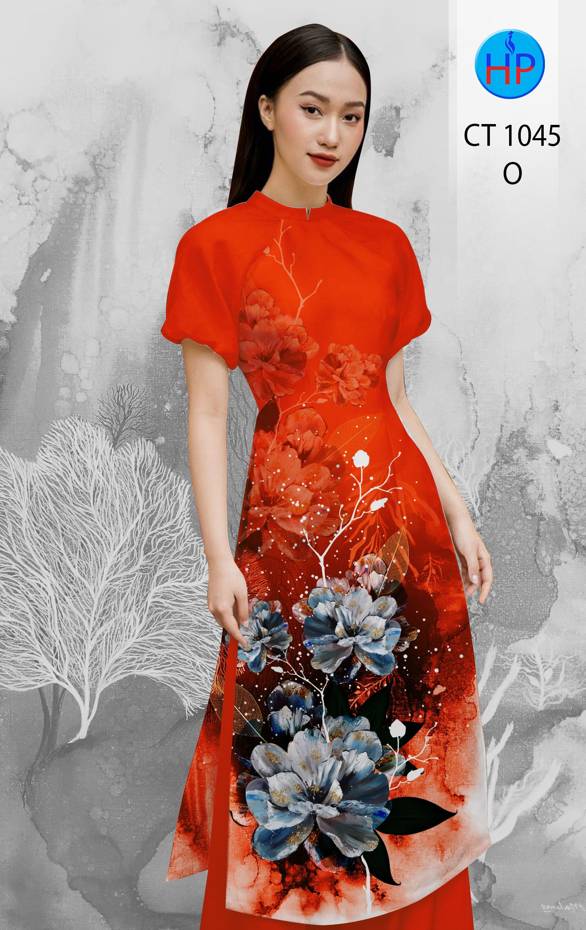 Vải Áo Dài Hoa In 3D thiết kế 2021 AD CT1045 48 Vải Áo Dài Hoa In 3D thiết kế 2021 AD CT1045