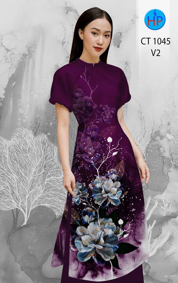 Vải Áo Dài Hoa In 3D thiết kế 2021 AD CT1045 49 Vải Áo Dài Hoa In 3D thiết kế 2021 AD CT1045