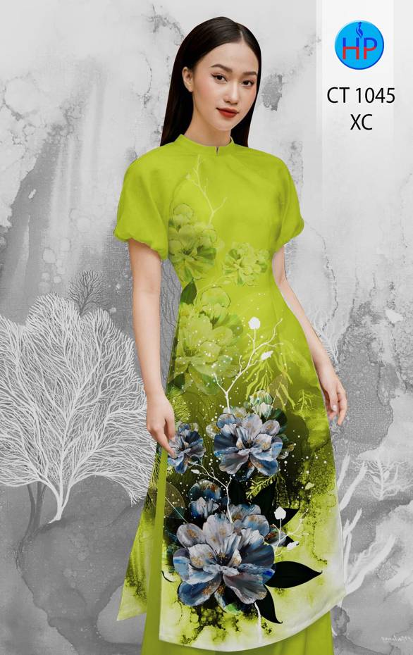 Vải Áo Dài Hoa In 3D thiết kế 2021 AD CT1045 50 Vải Áo Dài Hoa In 3D thiết kế 2021 AD CT1045