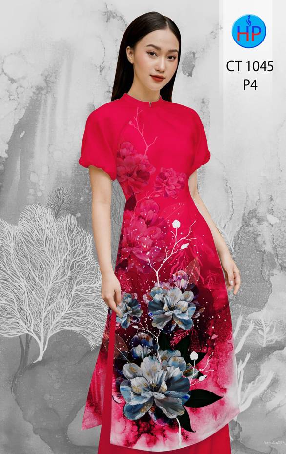 Vải Áo Dài Hoa In 3D thiết kế 2021 AD CT1045 51 Vải Áo Dài Hoa In 3D thiết kế 2021 AD CT1045