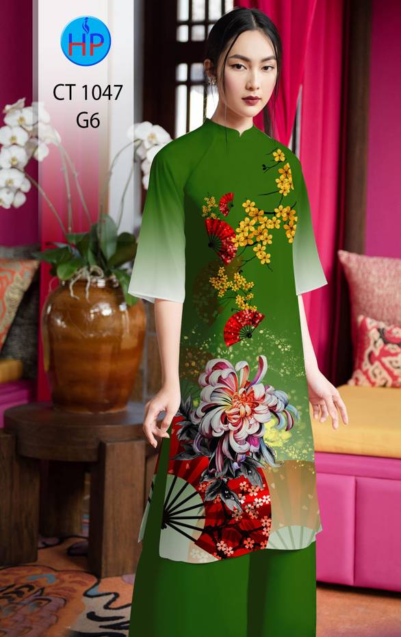 Vải Áo Dài Hoa Cúc mới ra AD CT1047 38 Vải Áo Dài Hoa Cúc mới ra AD CT1047
