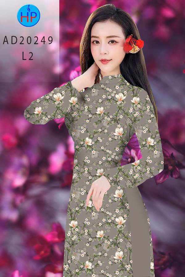 Vải Áo Dài Hoa Đều kiểu mới AD 20249