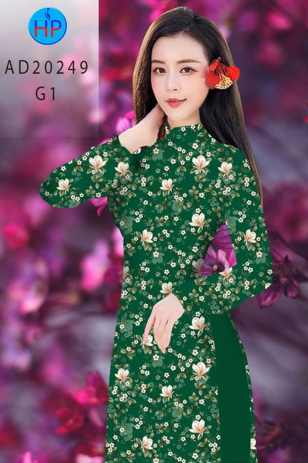Vải Áo Dài Hoa Đều kiểu mới AD 20249