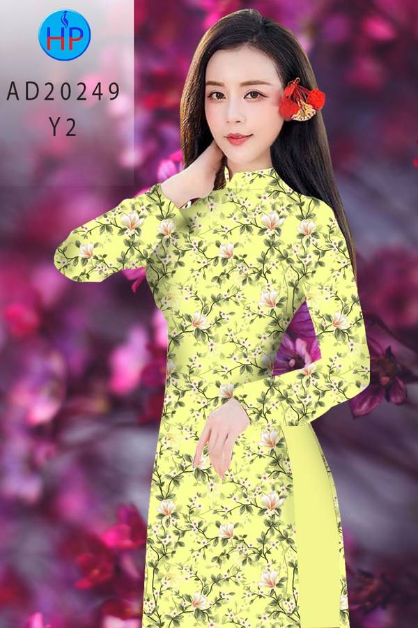 Vải Áo Dài Hoa Đều kiểu mới AD 20249