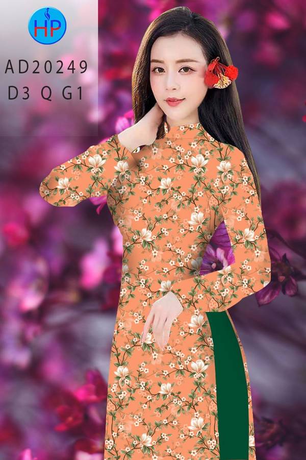 Vải Áo Dài Hoa Đều kiểu mới AD 20249