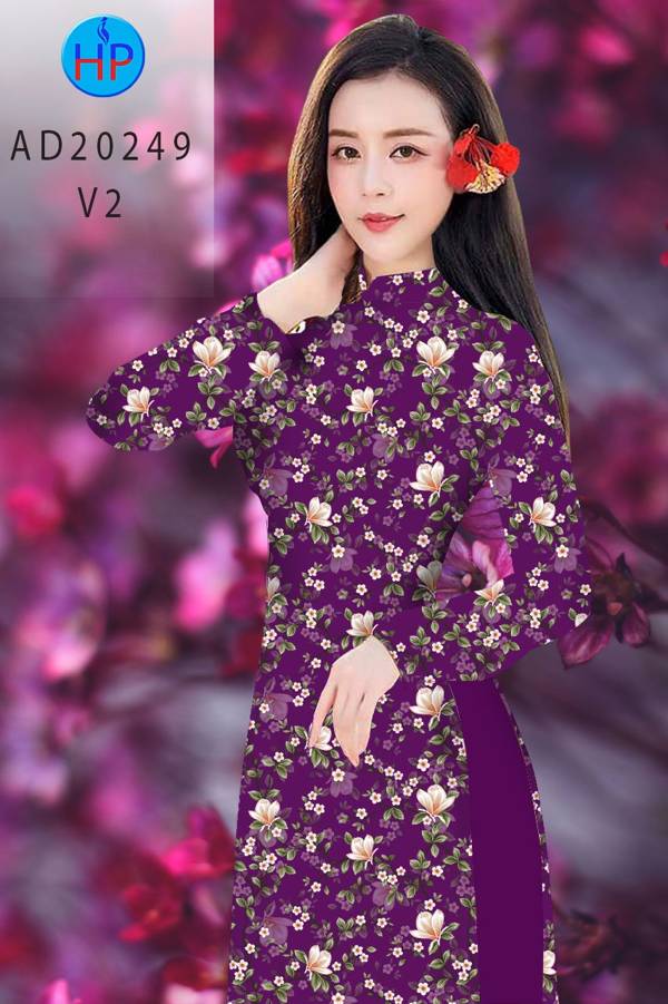 Vải Áo Dài Hoa Đều kiểu mới AD 20249