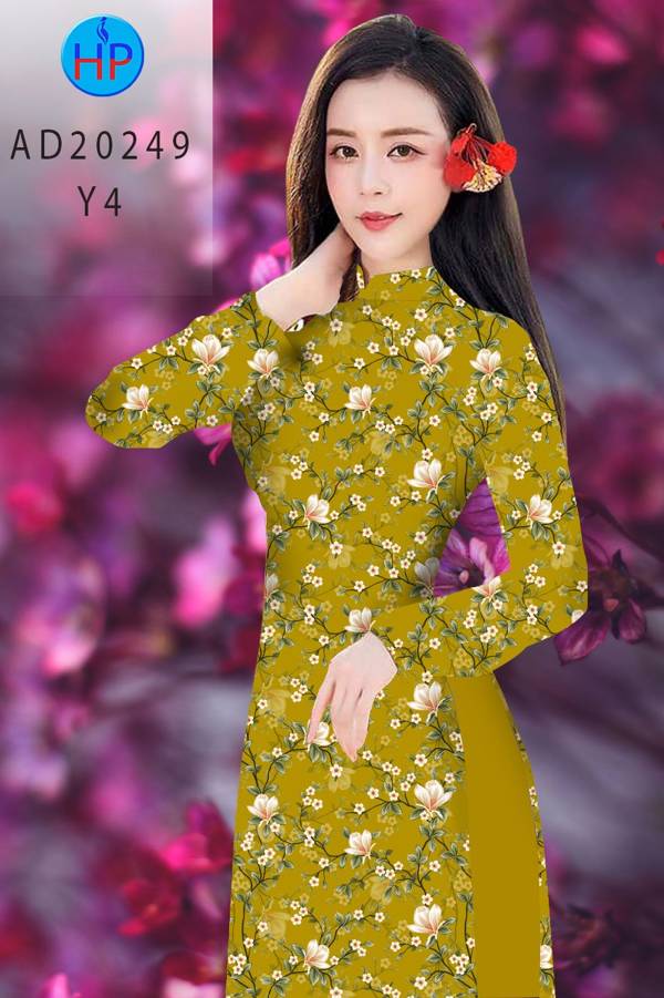 Vải Áo Dài Hoa Đều kiểu mới AD 20249