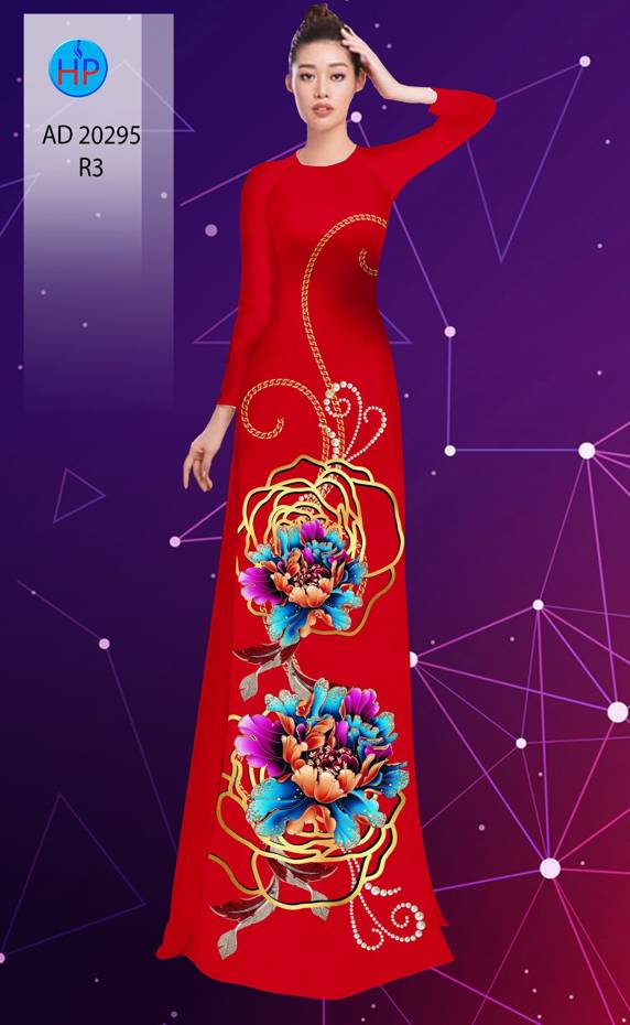 Vải Áo Dài Hoa In 3D kiểu mới AD 20295 37 Vải Áo Dài Hoa In 3D kiểu mới AD 20295