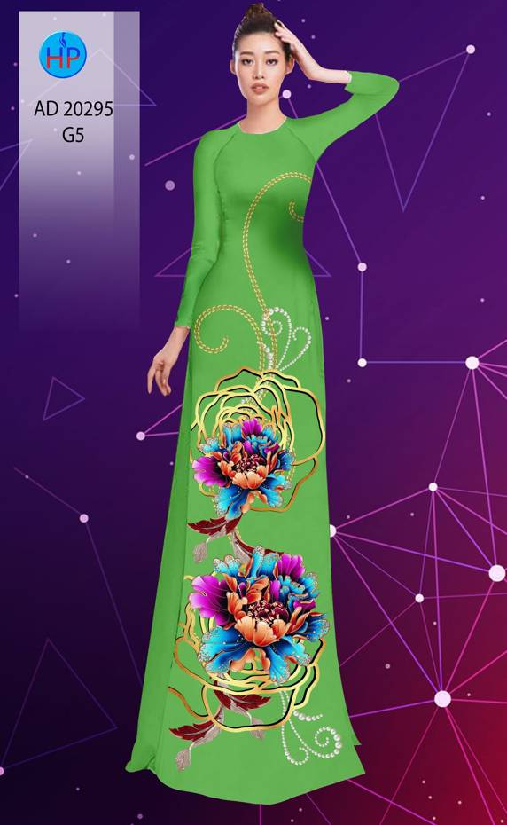 Vải Áo Dài Hoa In 3D kiểu mới AD 20295 41 Vải Áo Dài Hoa In 3D kiểu mới AD 20295