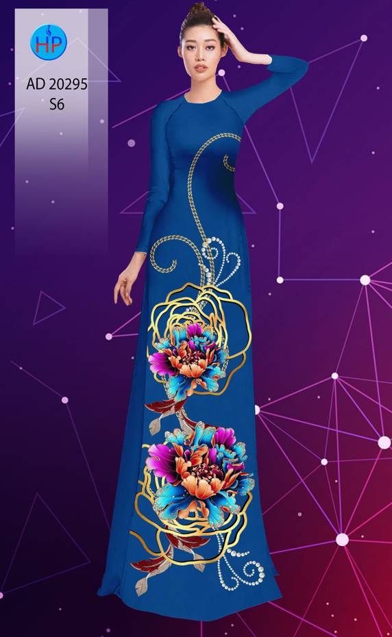 Vải Áo Dài Hoa In 3D kiểu mới AD 20295 38 Vải Áo Dài Hoa In 3D kiểu mới AD 20295