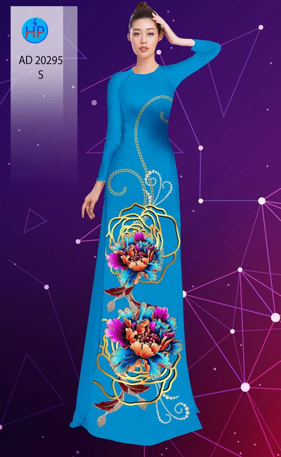 Vải Áo Dài Hoa In 3D kiểu mới AD 20295 44 Vải Áo Dài Hoa In 3D kiểu mới AD 20295