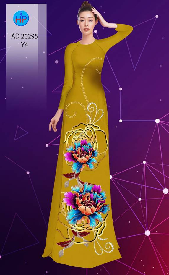 Vải Áo Dài Hoa In 3D kiểu mới AD 20295 46 Vải Áo Dài Hoa In 3D kiểu mới AD 20295