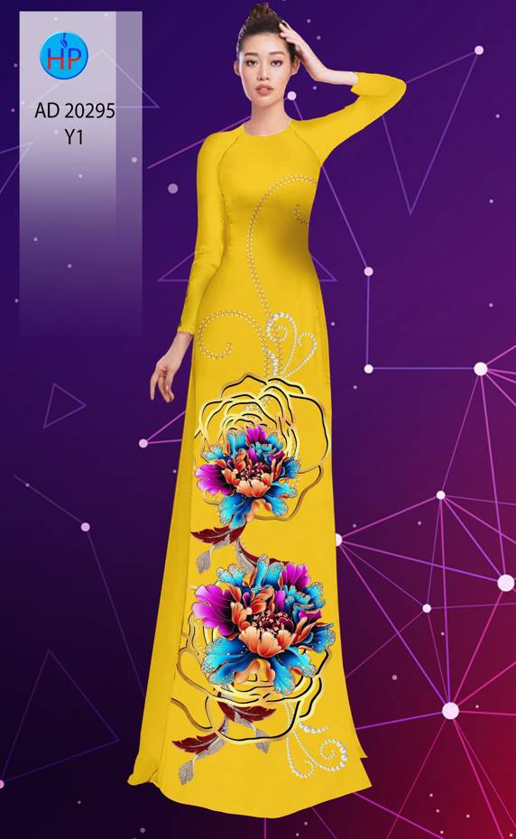 Vải Áo Dài Hoa In 3D kiểu mới AD 20295 43 Vải Áo Dài Hoa In 3D kiểu mới AD 20295