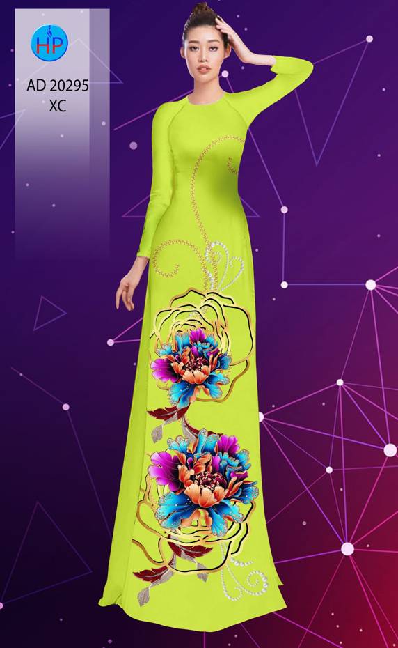 Vải Áo Dài Hoa In 3D kiểu mới AD 20295 45 Vải Áo Dài Hoa In 3D kiểu mới AD 20295
