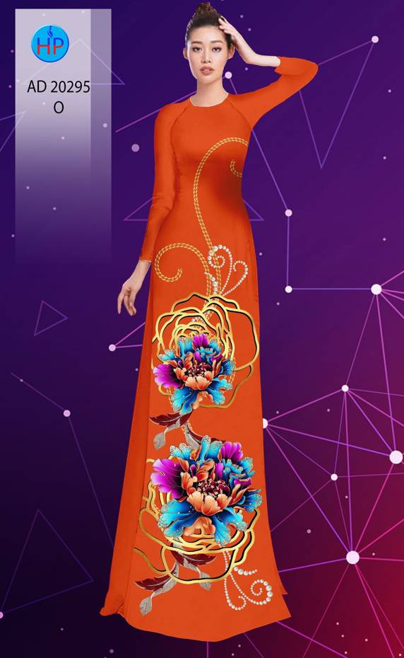 Vải Áo Dài Hoa In 3D kiểu mới AD 20295 42 Vải Áo Dài Hoa In 3D kiểu mới AD 20295