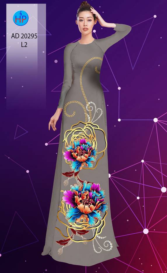 Vải Áo Dài Hoa In 3D kiểu mới AD 20295 49 Vải Áo Dài Hoa In 3D kiểu mới AD 20295