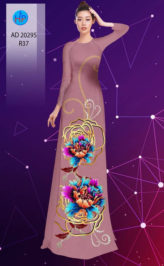 Vải Áo Dài Hoa In 3D kiểu mới AD 20295 47 Vải Áo Dài Hoa In 3D kiểu mới AD 20295
