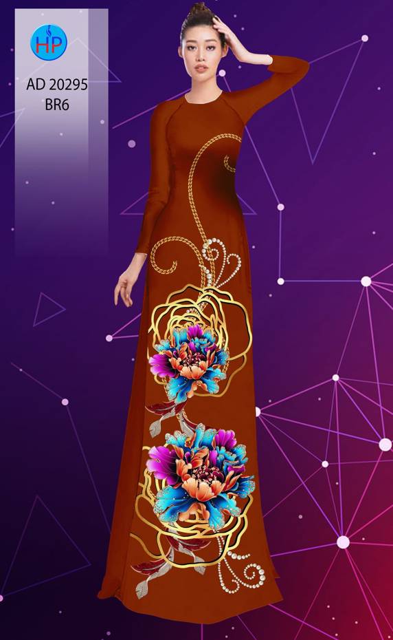 Vải Áo Dài Hoa In 3D kiểu mới AD 20295 50 Vải Áo Dài Hoa In 3D kiểu mới AD 20295