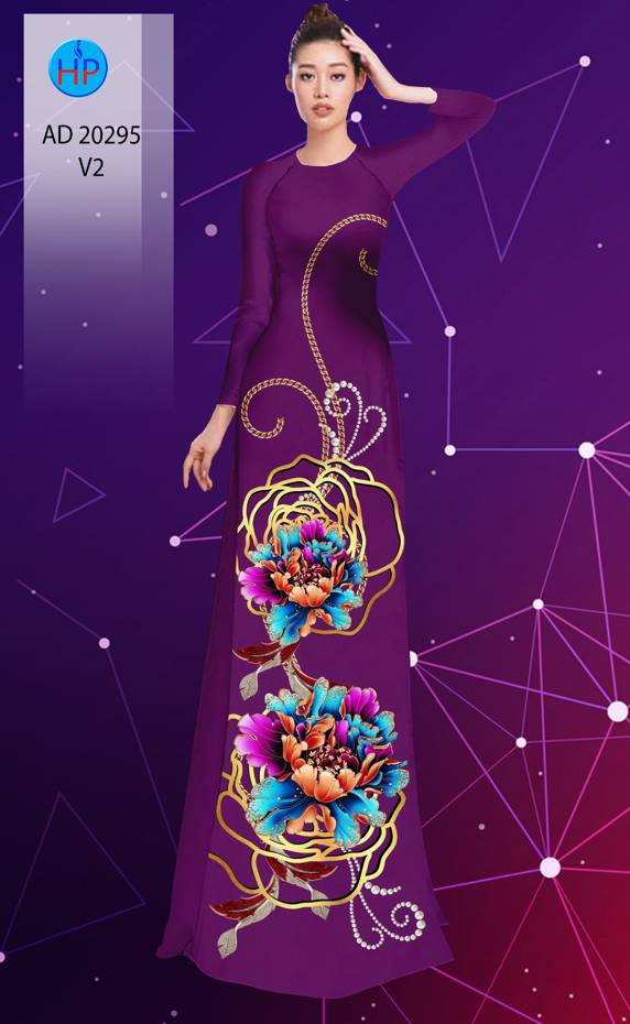 Vải Áo Dài Hoa In 3D kiểu mới AD 20295 52 Vải Áo Dài Hoa In 3D kiểu mới AD 20295