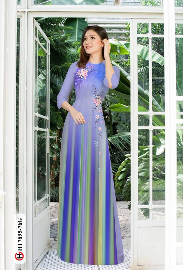 Vải Áo Dài Hoa In 3D mới ra AD HT7895 33 Vải Áo Dài Hoa In 3D mới ra AD HT7895