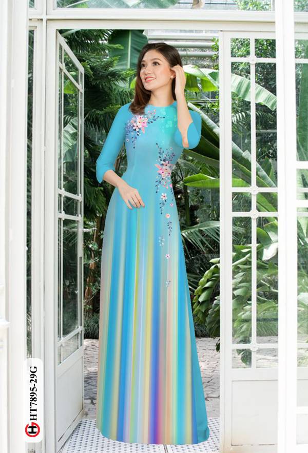 Vải Áo Dài Hoa In 3D mới ra AD HT7895 34 Vải Áo Dài Hoa In 3D mới ra AD HT7895