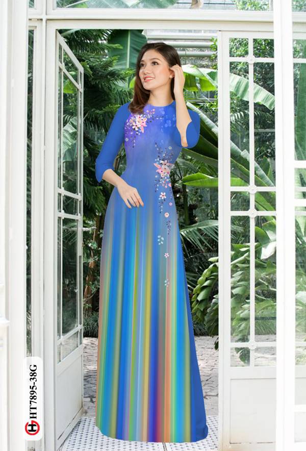 Vải Áo Dài Hoa In 3D mới ra AD HT7895 38 Vải Áo Dài Hoa In 3D mới ra AD HT7895