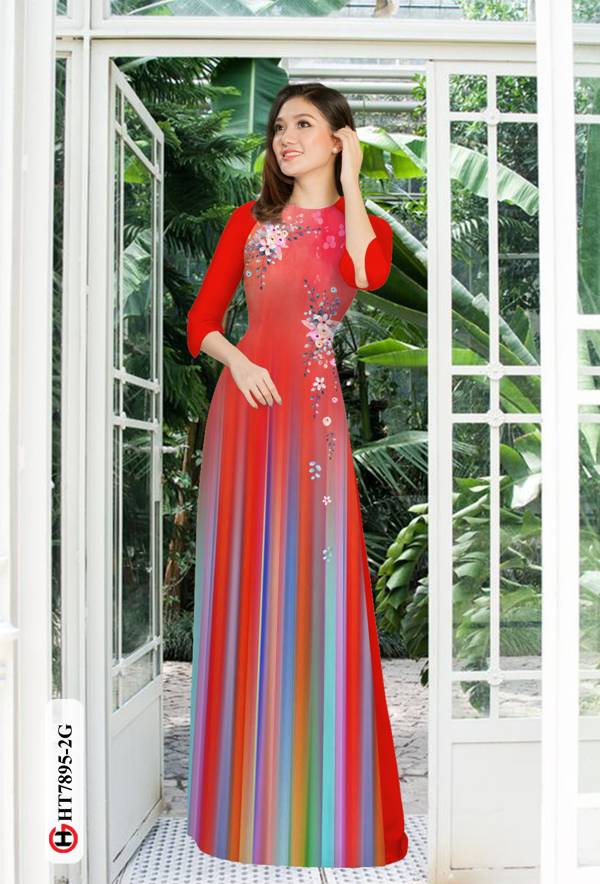 Vải Áo Dài Hoa In 3D mới ra AD HT7895 40 Vải Áo Dài Hoa In 3D mới ra AD HT7895