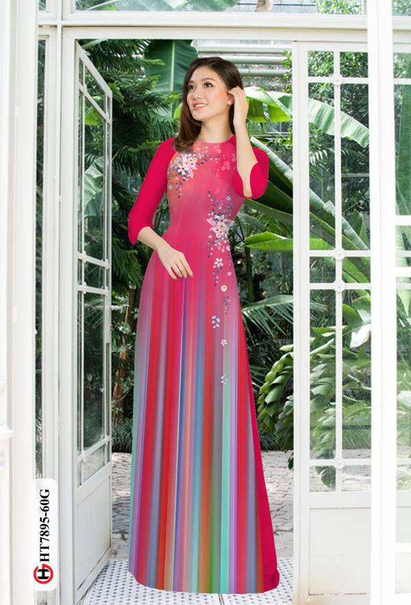 Vải Áo Dài Hoa In 3D mới ra AD HT7895 46 Vải Áo Dài Hoa In 3D mới ra AD HT7895