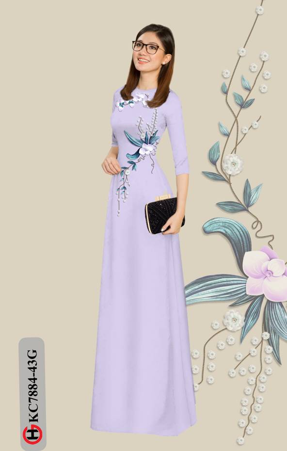Vải Áo Dài Hoa In 3D thiết kế 2021 AD KC7884 39 Vải Áo Dài Hoa In 3D thiết kế 2021 AD KC7884