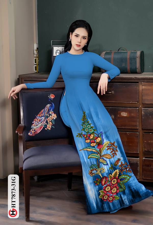 Vải Áo Dài Hoa In 3D mới ra AD HT7873 31 Vải Áo Dài Hoa In 3D mới ra AD HT7873