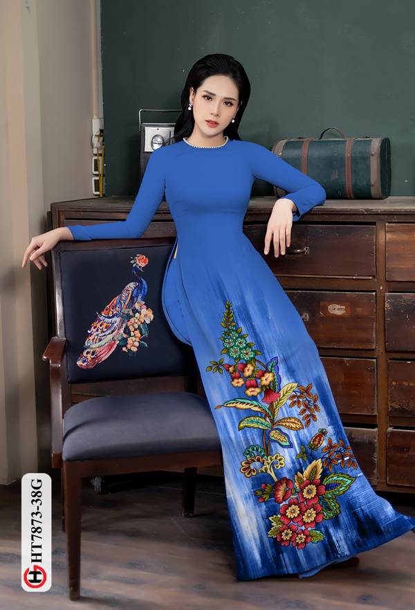 Vải Áo Dài Hoa In 3D mới ra AD HT7873 38 Vải Áo Dài Hoa In 3D mới ra AD HT7873