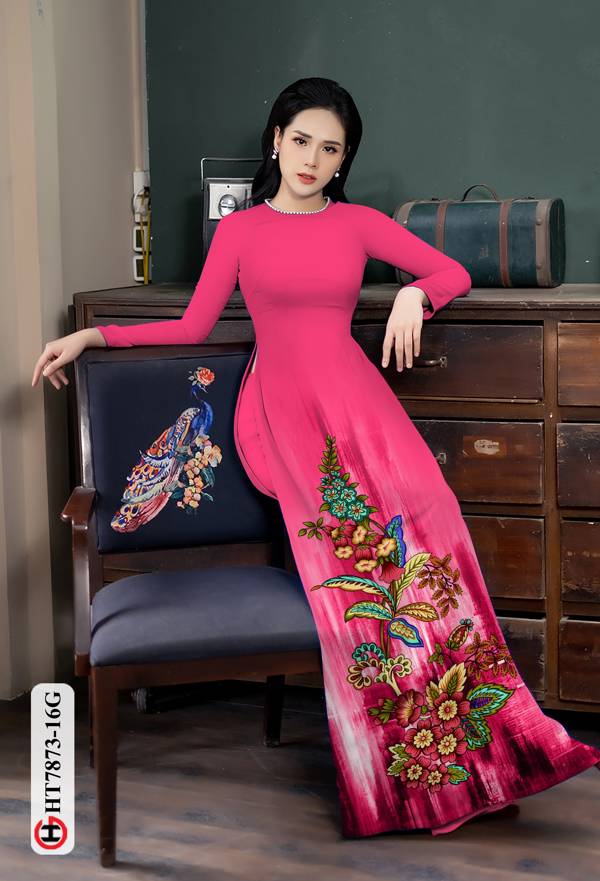 Vải Áo Dài Hoa In 3D mới ra AD HT7873 37 Vải Áo Dài Hoa In 3D mới ra AD HT7873