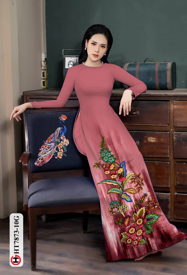 Vải Áo Dài Hoa In 3D mới ra AD HT7873 35 Vải Áo Dài Hoa In 3D mới ra AD HT7873