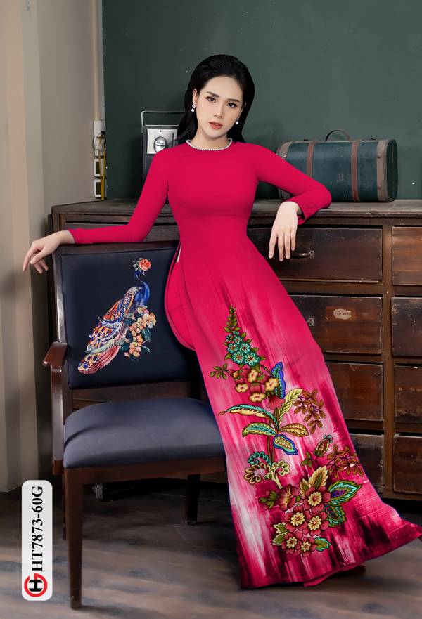 Vải Áo Dài Hoa In 3D mới ra AD HT7873 42 Vải Áo Dài Hoa In 3D mới ra AD HT7873