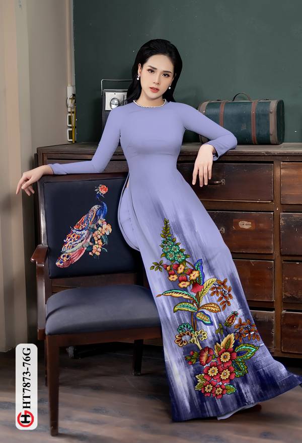 Vải Áo Dài Hoa In 3D mới ra AD HT7873 41 Vải Áo Dài Hoa In 3D mới ra AD HT7873