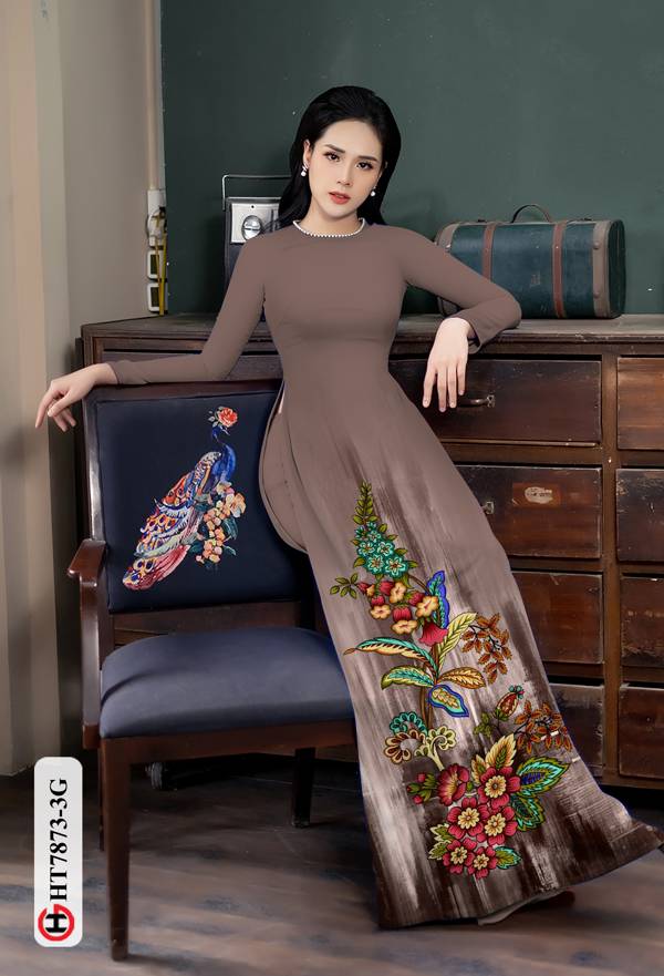 Vải Áo Dài Hoa In 3D mới ra AD HT7873 39 Vải Áo Dài Hoa In 3D mới ra AD HT7873