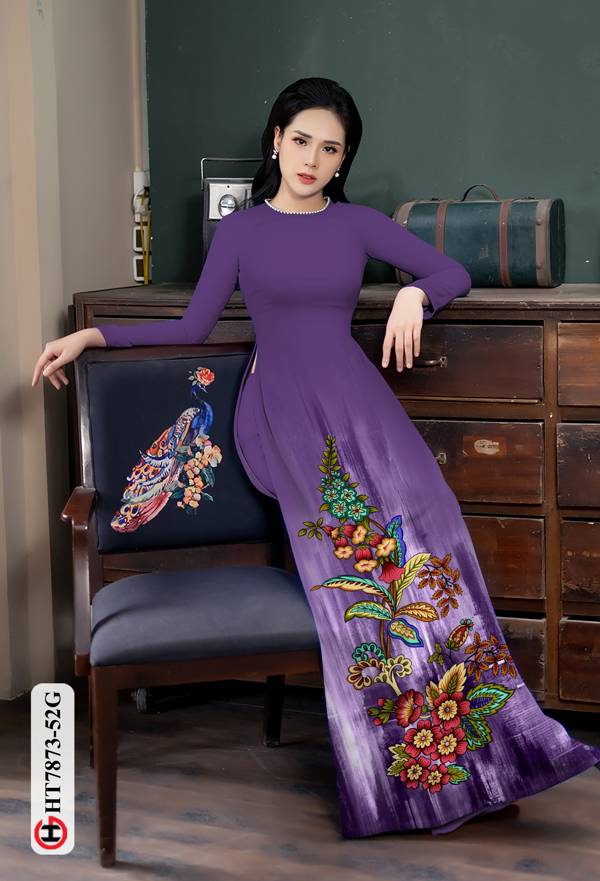 Vải Áo Dài Hoa In 3D mới ra AD HT7873 43 Vải Áo Dài Hoa In 3D mới ra AD HT7873